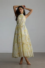 Fiona Floral Print Sleeveless Maxi Dress