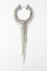 Pearl Rhinestone Multi Strand Necklace