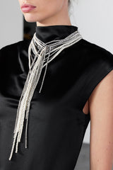 Pearl Rhinestone Multi Strand Necklace