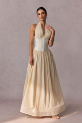 Vivien Halterneck Tulle Overlay Maxi Dress