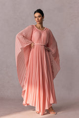 Laura Batwing Sleeve Pleated Maxi Dress