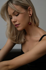 Double Bead Drop Earrings