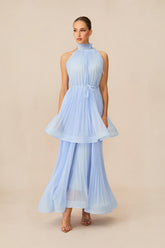 Ivanna Sleeveless Pleated Maxi Dress