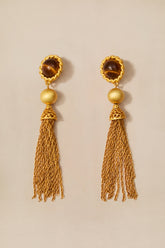 Tigers Eye Fringe Drop Earrings