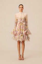 Lana Floral Print Flared Mini Dress