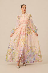 Kate Floral Print Tie Waist Maxi Dress