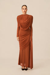 Katrina Cowl Neck Long Sleeve Maxi Dress