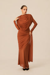 Katrina Cowl Neck Long Sleeve Maxi Dress
