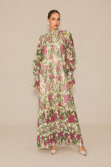 Mina Floral Print Sequin Embellished Maxi Dress