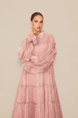 Exceptional Moments Pink Pleated Maxi Dress