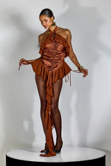 Elena Halter Neck Ruffled Bodysuit