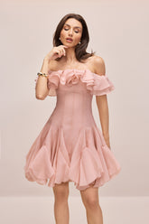 Vita Off Shoulder Ruffle Mini Dress