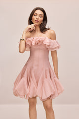 Vita Off Shoulder Ruffle Mini Dress