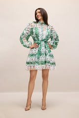 Georgia Printed Hollow Out Mini Dress
