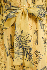 In The Palace Yellow Leaf Print Puff Sleeve Maxi Dress