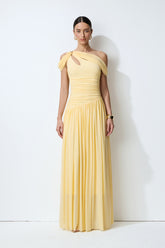 Sweetest Feelings Yellow One Shoulder Cutout Maxi Dress
