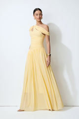 Sweetest Feelings Yellow One Shoulder Cutout Maxi Dress