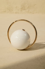 Circular Acrylic Ring Handle Clutch Bag