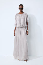Daydreamers Grey Draped Gathered Maxi Dress