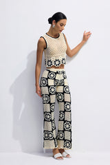 Salome Flower Crochet Sleeveless Top & Pants Set