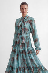 Found Your Love Teal Printed Tiered Ruffle Maxi Dress