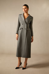 Khloe Double Breasted Peak Lapel Coat