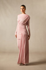 Casey Asymmetric Ruched Bodice Maxi Dress