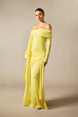 Corinne Off Shoulder Knot Detail Maxi Dress