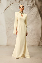 Mariana Cape Sleeve Keyhole Maxi Dress