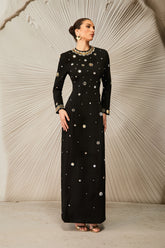 Lauryn Crystal Embellished Long Sleeve Maxi Dress