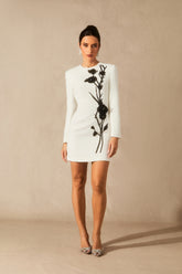Venus Floral Embroidery Bead Mini Dress