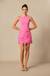 Matilda Sleeveless Floral Applique Mini Dress