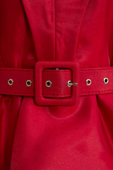Stars Are Shining Red V-neck Tiered Ruffle Mini Dress