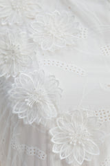 Loveliest Looks White Floral Embroidery Belted Mini Dress