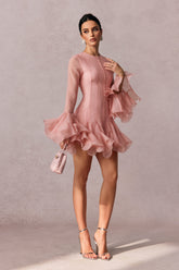 Leila Semi-sheer Flare Mini Dress