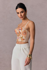 Lynn Floral Beaded Bustier Top