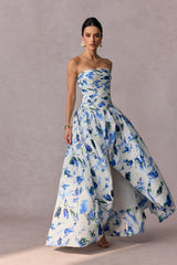 Juliana Floral Print Bubble Hem Maxi Dress