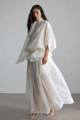 Eliza Tie Neck Semi-sheer Maxi Dress