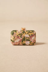 Floral Embroidery Pearl Clutch Bag