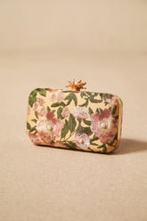 Floral Embroidery Pearl Clutch Bag