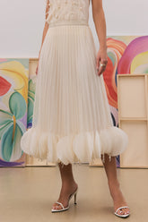 Ann Sequin Tassel Pleated Skirt