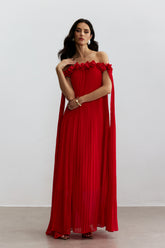Regina Off Shoulder Rosette Detail Maxi Dress