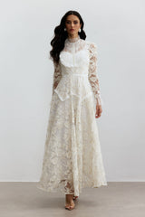 Alice Floral Lace Mock Neck Maxi Dress