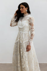 Alice Floral Lace Mock Neck Maxi Dress
