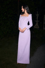 Isabella Crystal Embellished Square Neck Maxi Dress