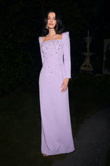 Isabella Crystal Embellished Square Neck Maxi Dress