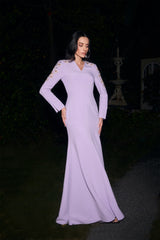 Dare To Dazzle Purple Embellished V-Neck Maxi Dress
