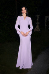 Dare To Dazzle Purple Embellished V-Neck Maxi Dress