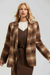 Edana Checkered Fringe Jacket