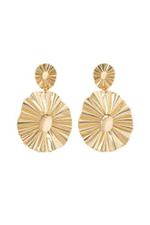 Textured Disc Drop Earrings